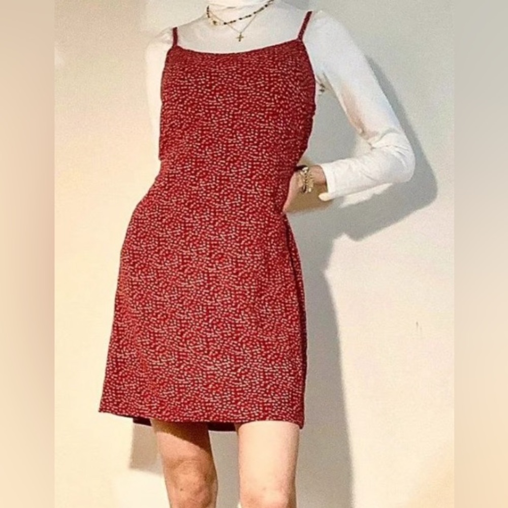 Brand new Brandy Melville Colleen red floral dress, one size from PACSUN